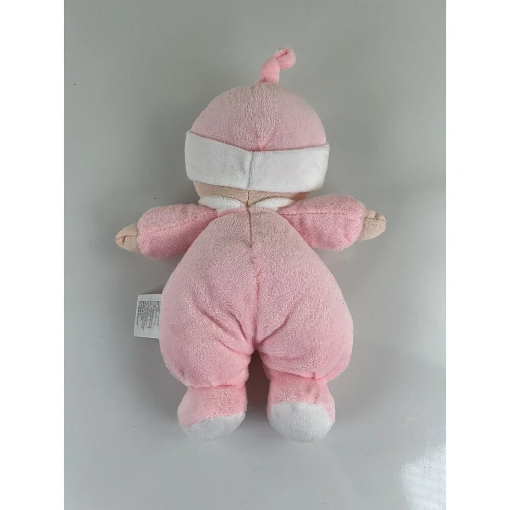 Baby GANZ My First Doll Pink Rattle Night Cap Embroider Blue Eyes Girl Plush 10”